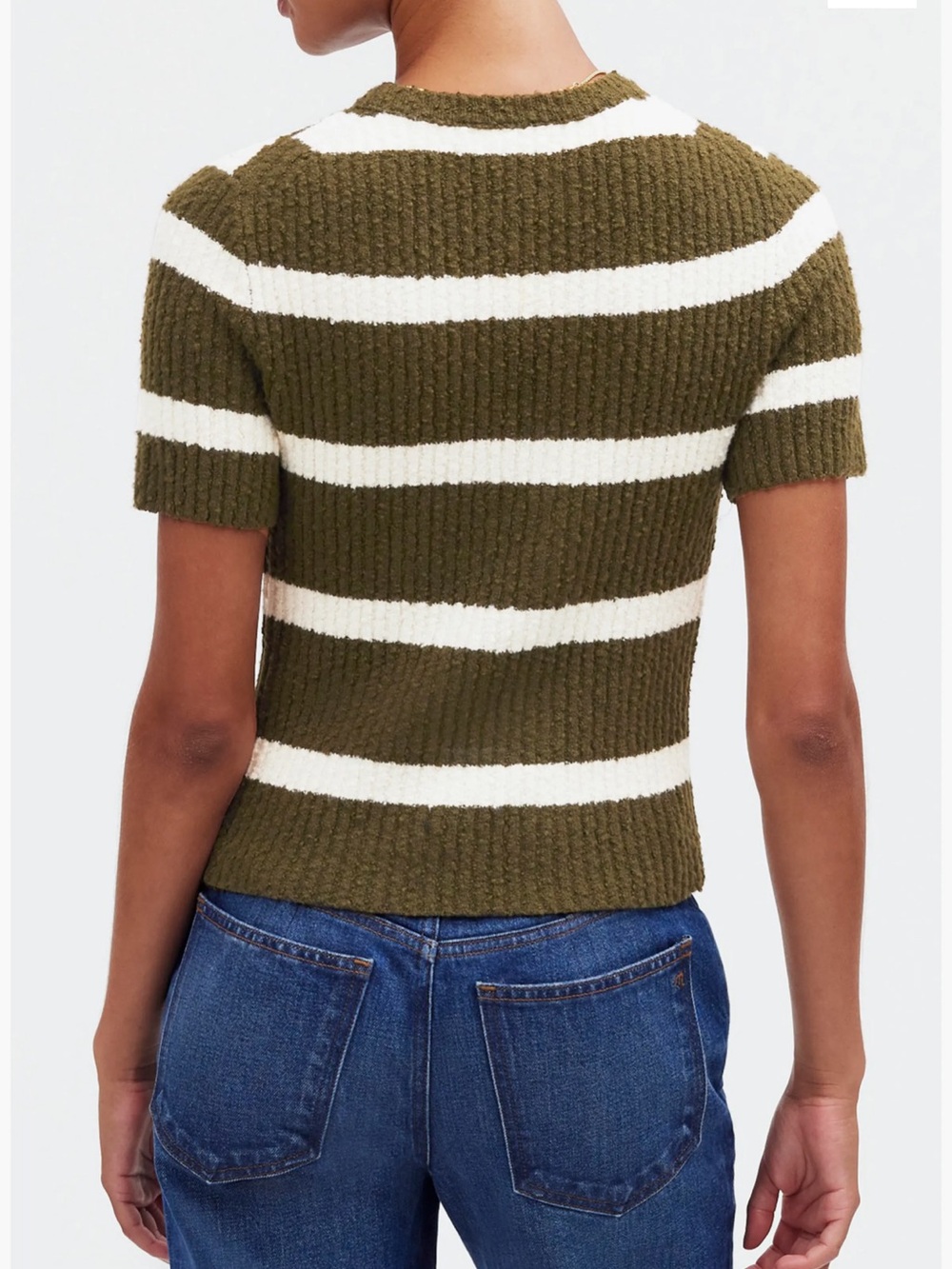 Madewell stripe boucle knit short sleeve sweater - Picture 2 of 7